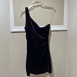 Purple velvet homecoming‎ dress